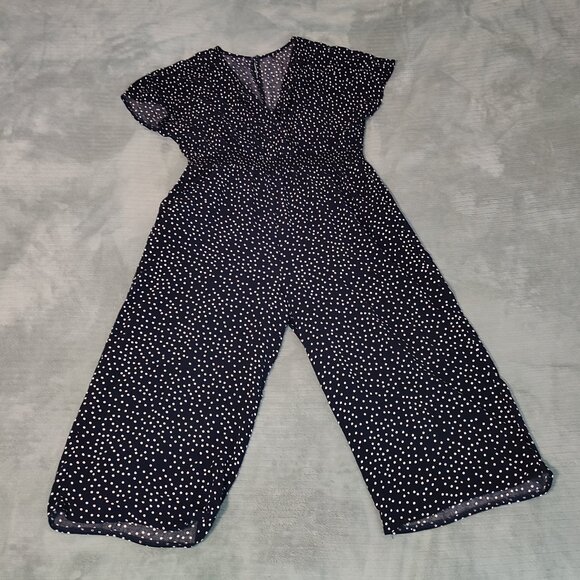 Summer Romper Polka Dots Size XL Light Comfy Cozy Pockets Elastic Waistband - Picture 1 of 15